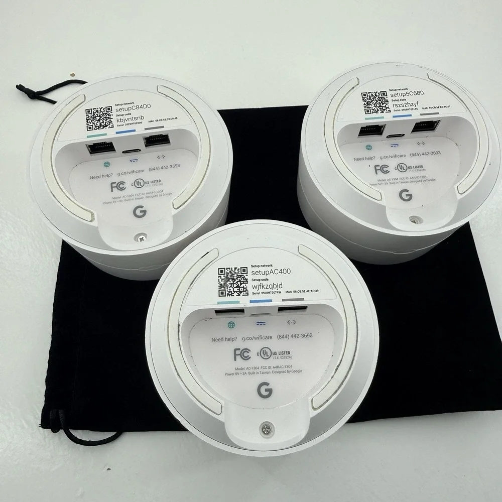GOOGLE Dual-Band AC1200 Mesh Wi-Fi Routers Lot of 3 AC-1304 5289